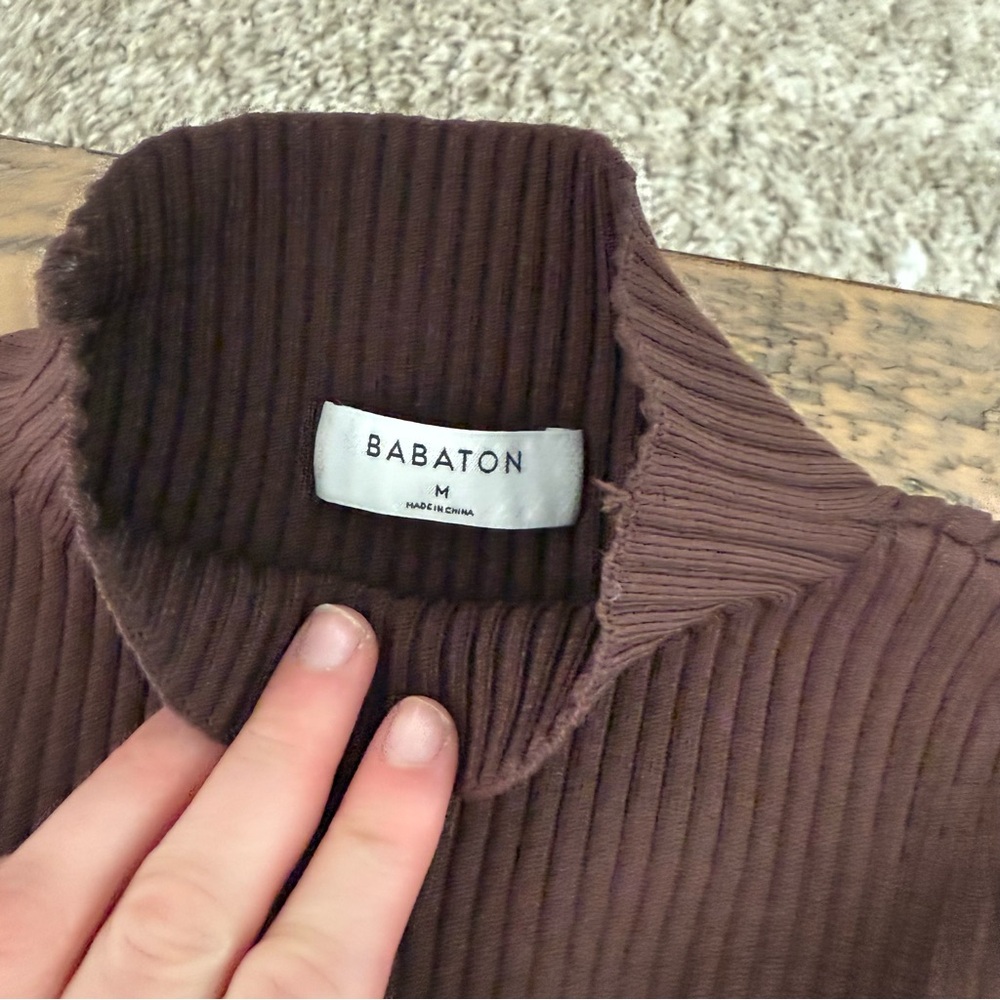 Babaton Chocolate Ribbed Knit Top - Picture 3 of 4